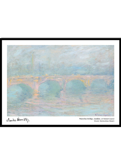 Monet Waterloo Bridge London at Sunset Vintage Exhibition Poster Famous Art Print | Claude Monet Print, Monet Poster, Monet Painting 