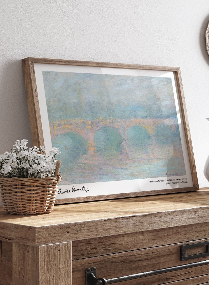 Claude Monet Waterloo Bridge, London, at Sunset Vintage Poster Art
