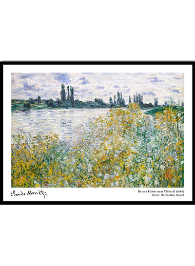 Claude Monet Île aux Fleurs near Vétheuil Art Print, Claude Monet Print, Monet Poster, Monet Painting 