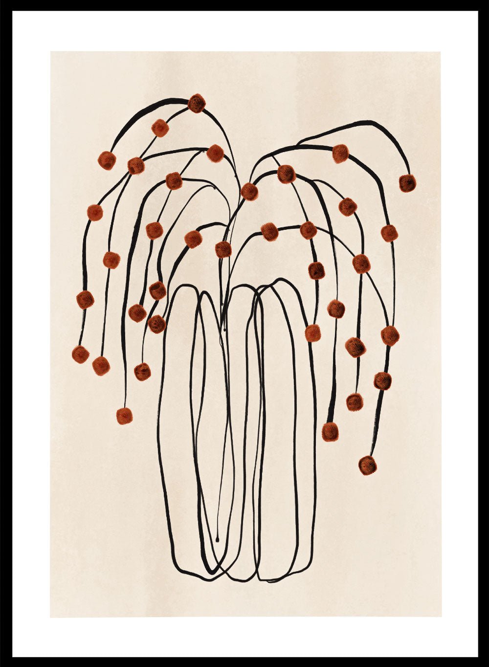 Burnt Orange Flowers in Abstract Vase Art Print_Sugar & Canvas