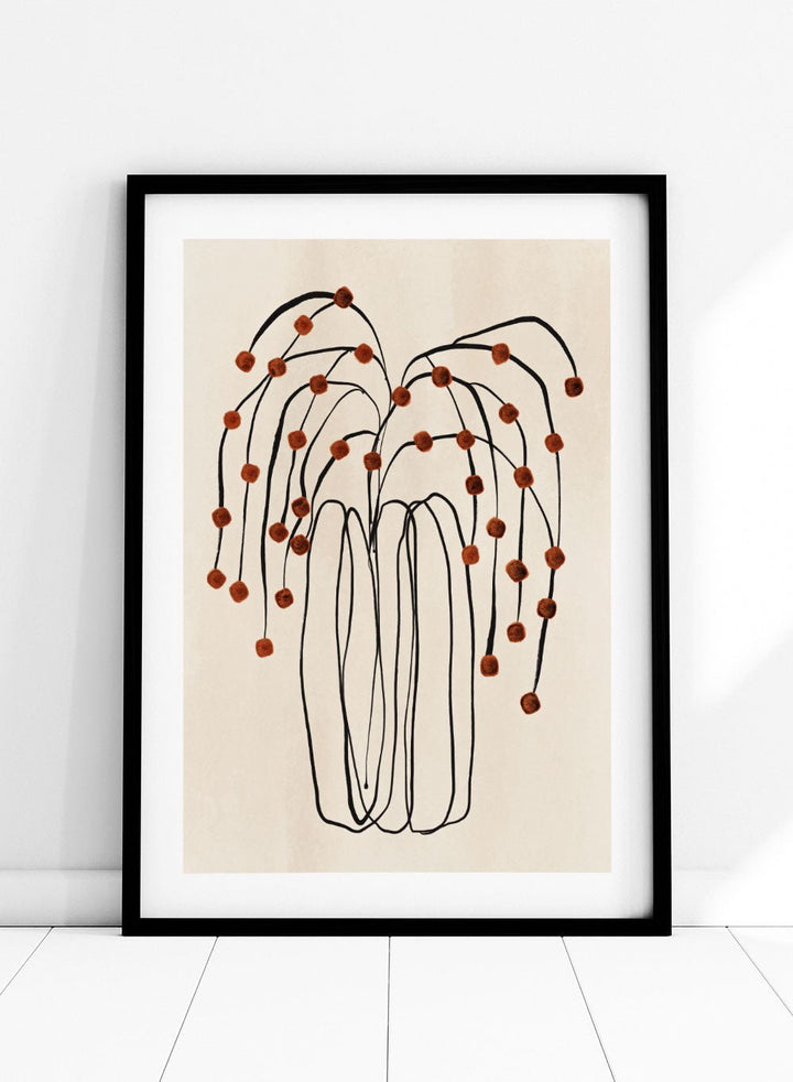 Burnt Orange Flowers in Abstract Vase Art Print_Sugar & Canvas