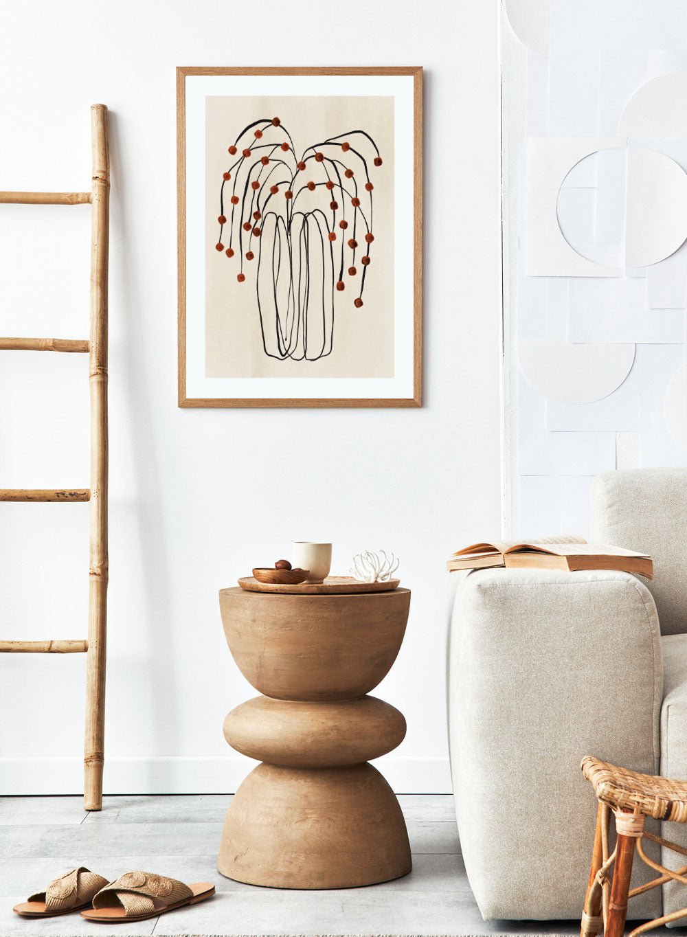 Burnt Orange Flowers in Abstract Vase Art Print_Sugar & Canvas