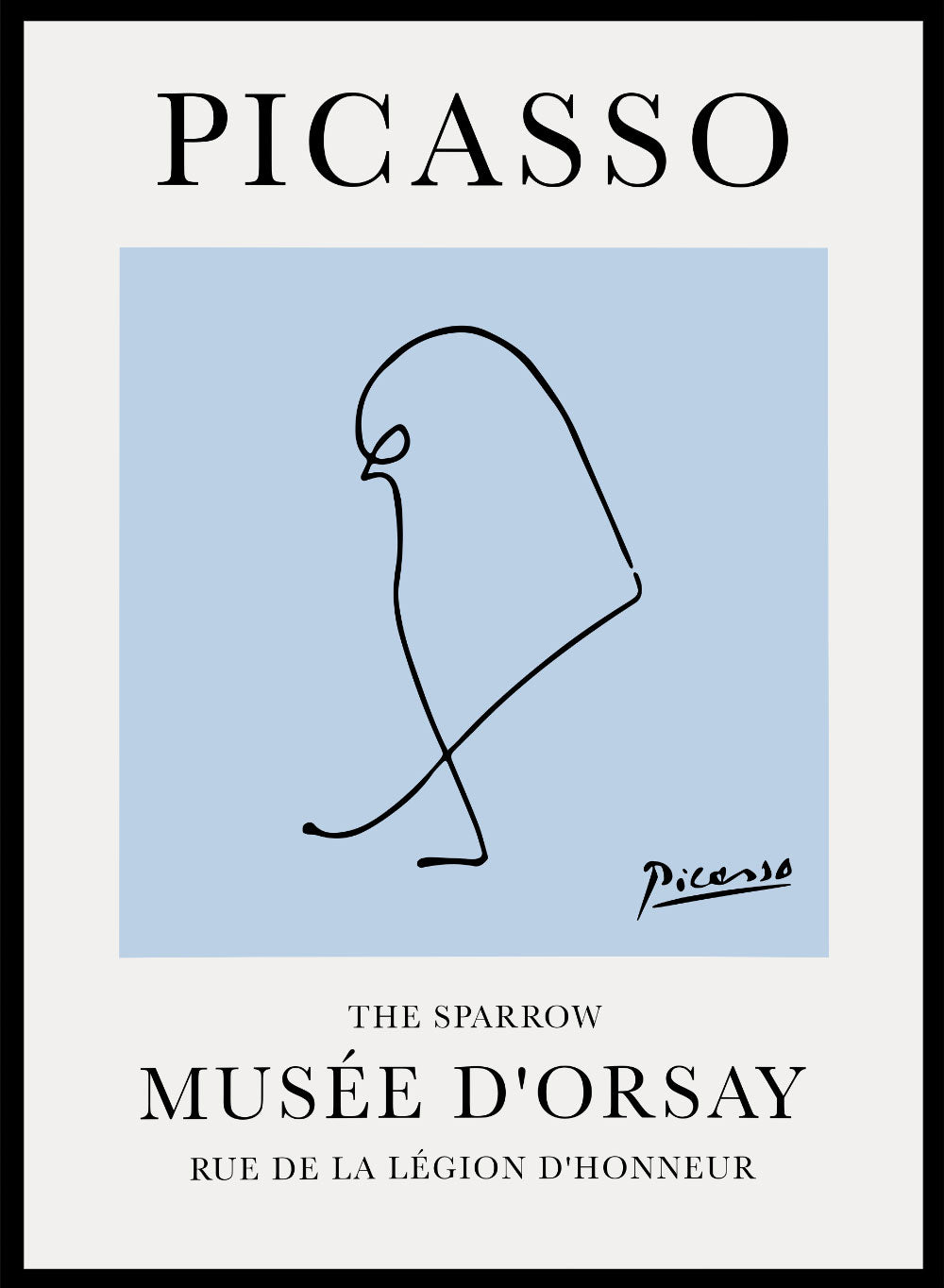 Pablo Picasso Sparrow Bird Line Drawing Art Print_Sugar & Canvas
