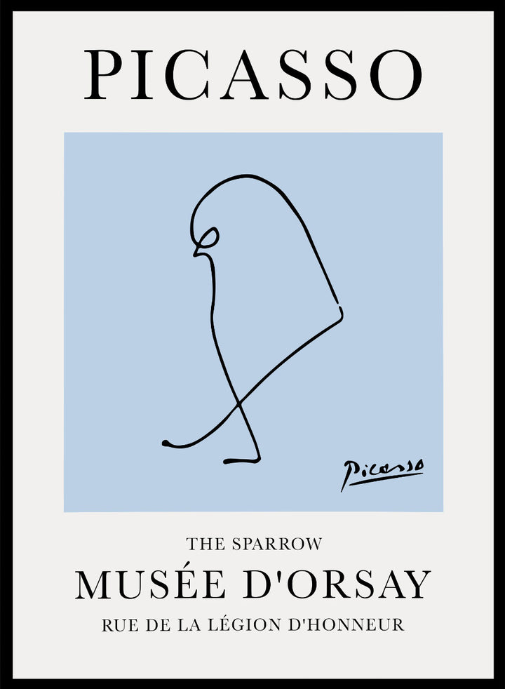 Pablo Picasso Sparrow Bird Line Drawing Art Print_Sugar & Canvas