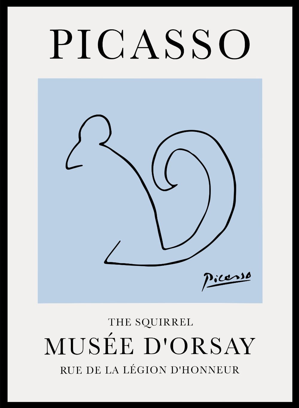 Pablo Picasso Squirrel Line Drawing Art Print_Sugar & Canvas