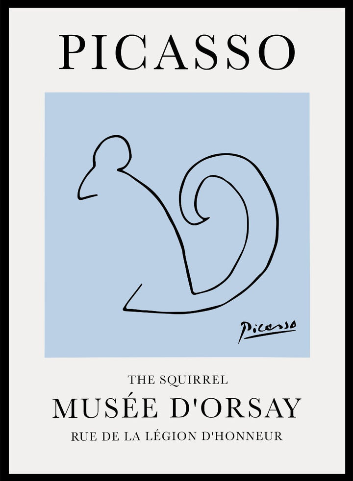Pablo Picasso Squirrel Line Drawing Art Print_Sugar & Canvas