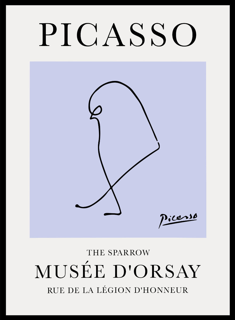 Pablo Picasso Sparrow Bird Line Drawing Art Print_Sugar & Canvas