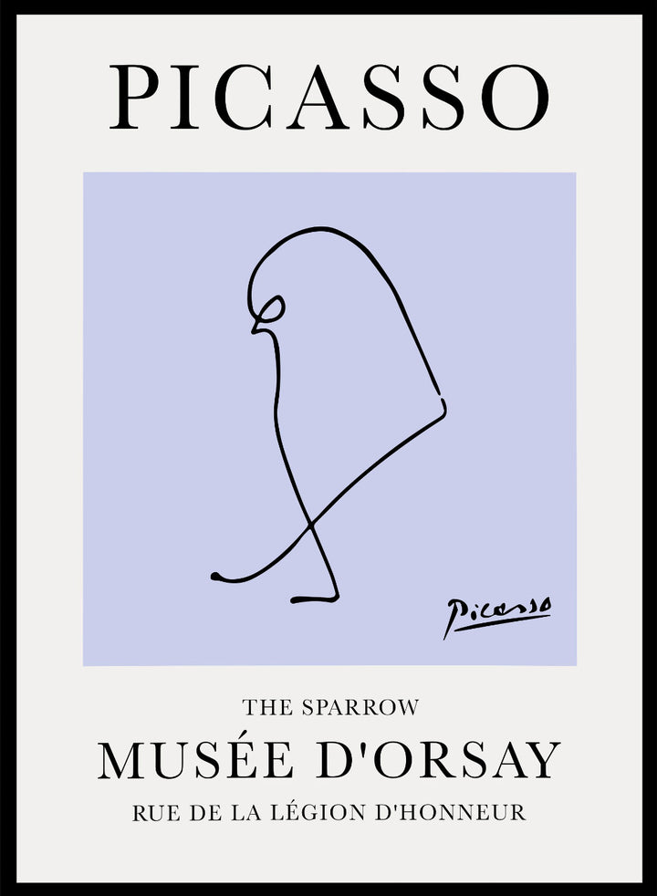 Pablo Picasso Sparrow Bird Line Drawing Art Print_Sugar & Canvas