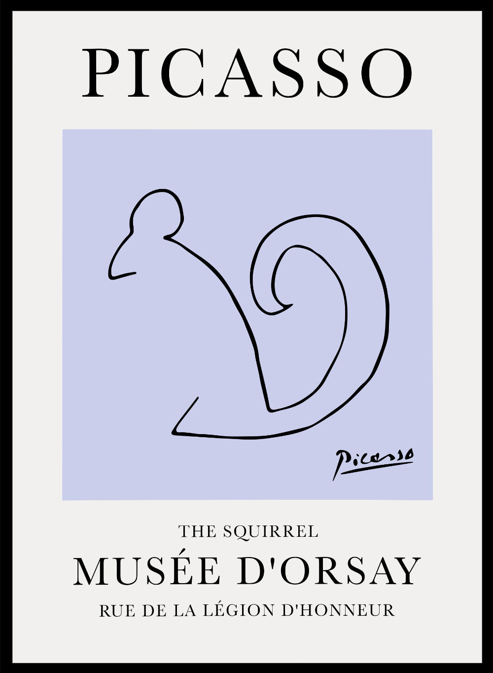 Pablo Picasso Squirrel Line Drawing Art Print_Sugar & Canvas