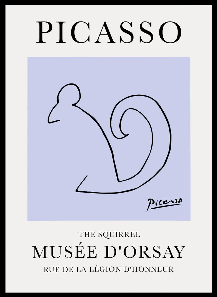 Pablo Picasso Squirrel Line Drawing Art Print_Sugar & Canvas