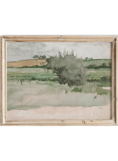 Edwin Austin Abbey - Landscape, Vintage Landscape Wall Art Print | Antique Green Field Poster, Rustic Nature Painting, Watercolor Countryside Farmhouse Greenery Decor