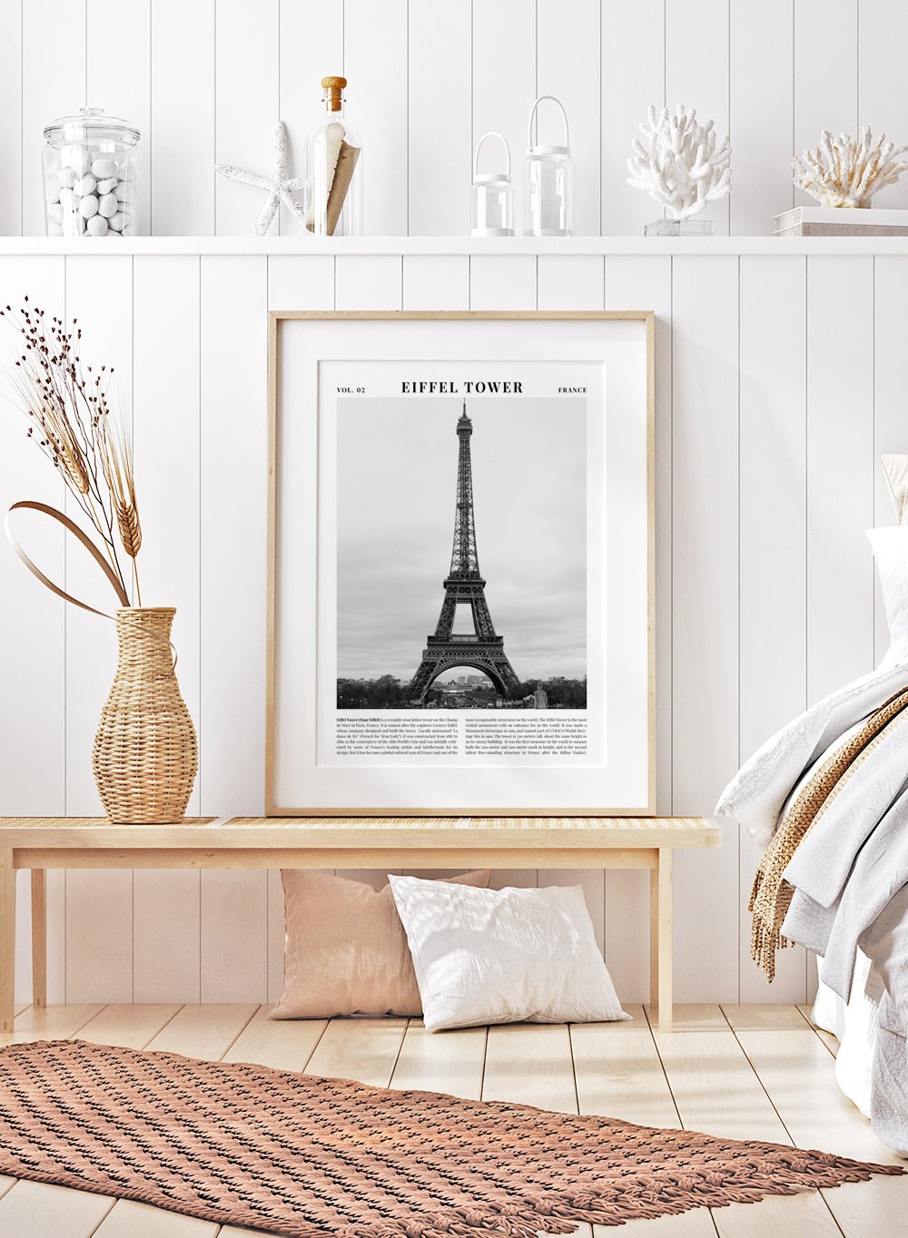 Eiffel Tower Black and White City Art Print_Sugar & Canvas