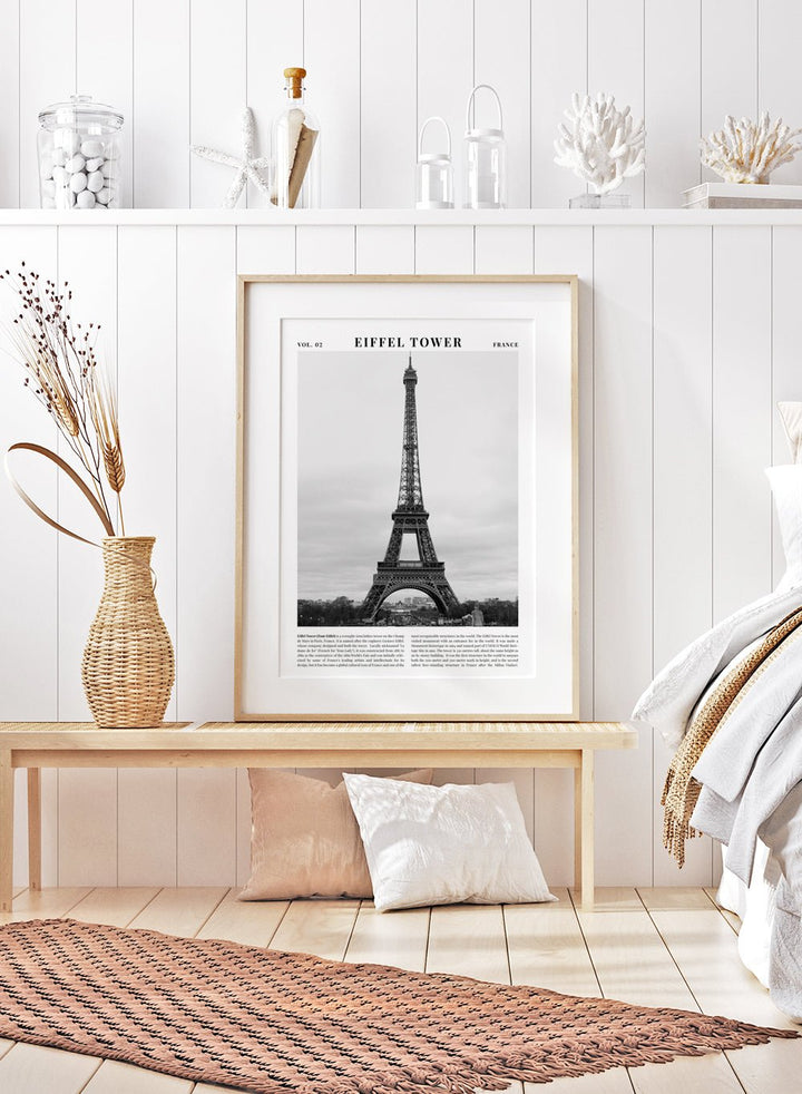 Eiffel Tower Black and White City Art Print_Sugar & Canvas