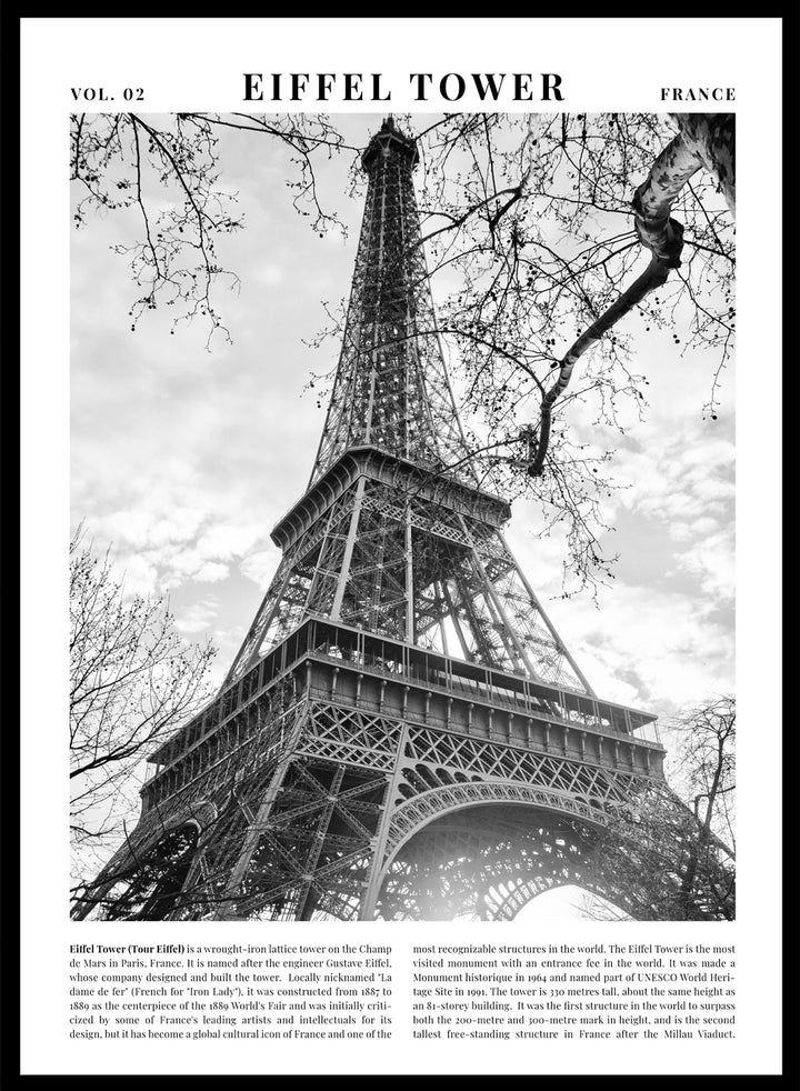 Eiffel Tower Black and White City Art Print_Sugar & Canvas
