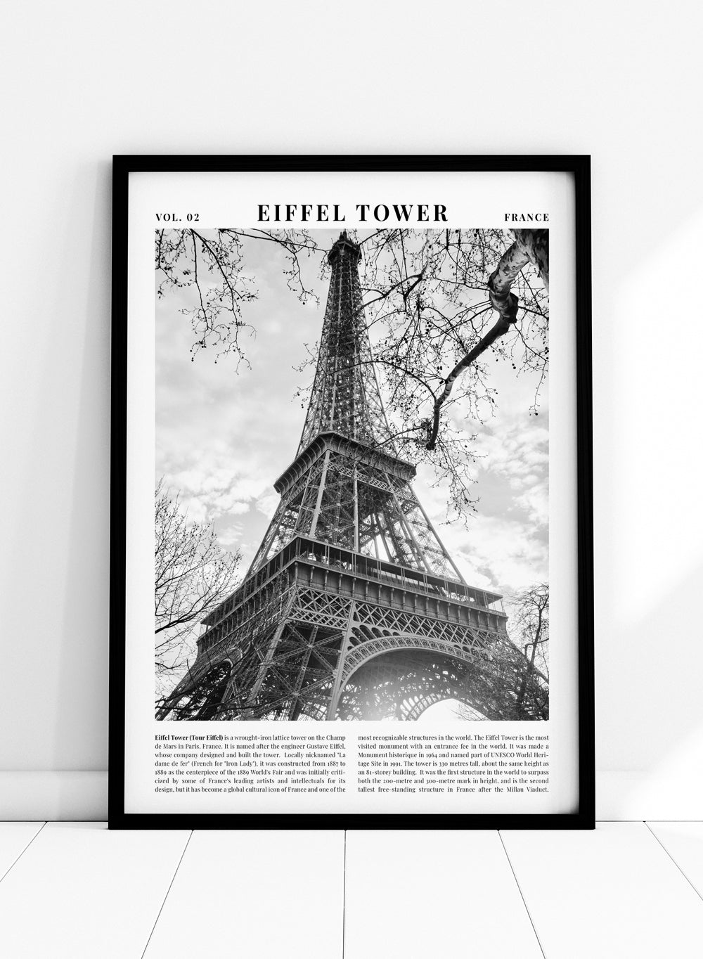 Eiffel Tower Black and White City Art Print_Sugar & Canvas