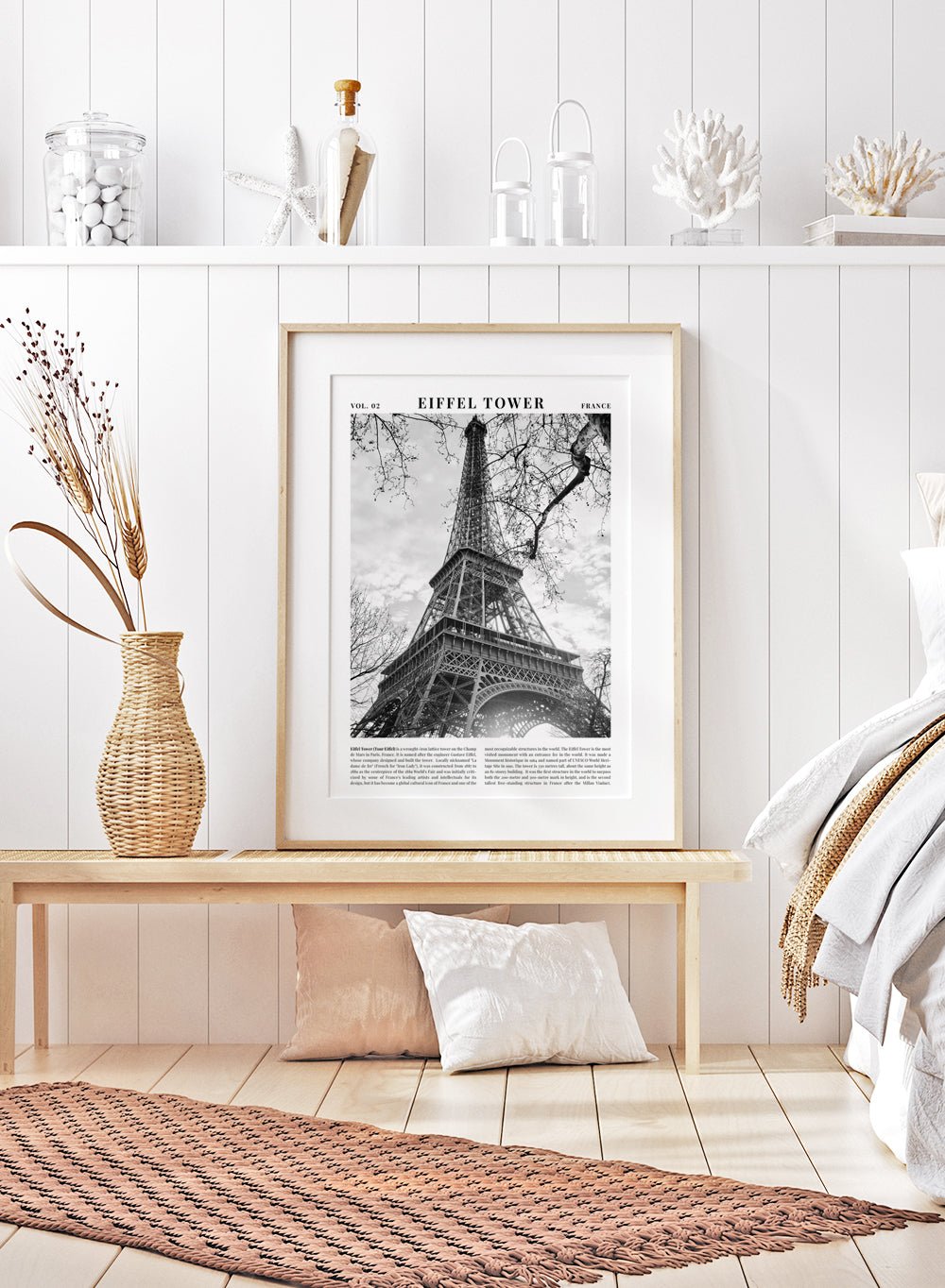 Eiffel Tower Black and White City Art Print_Sugar & Canvas