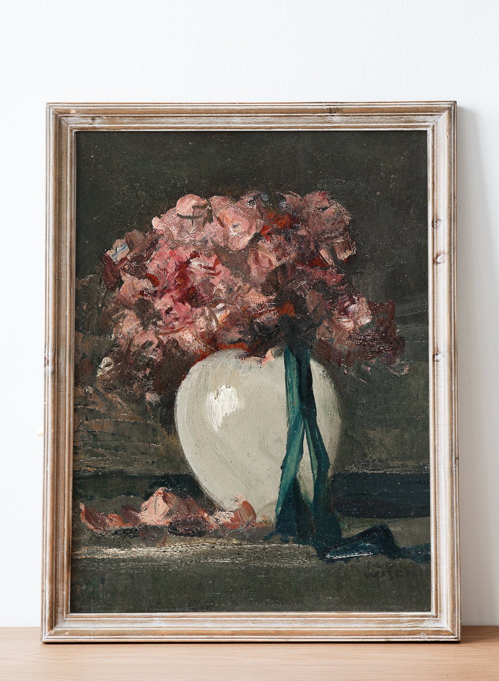 "Pink Flowers in a White Vase" Art Print_Sugar & Canvas