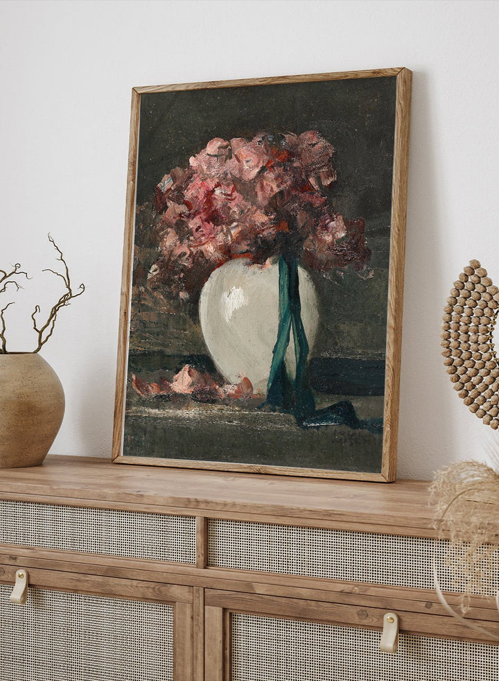 "Pink Flowers in a White Vase" Art Print_Sugar & Canvas