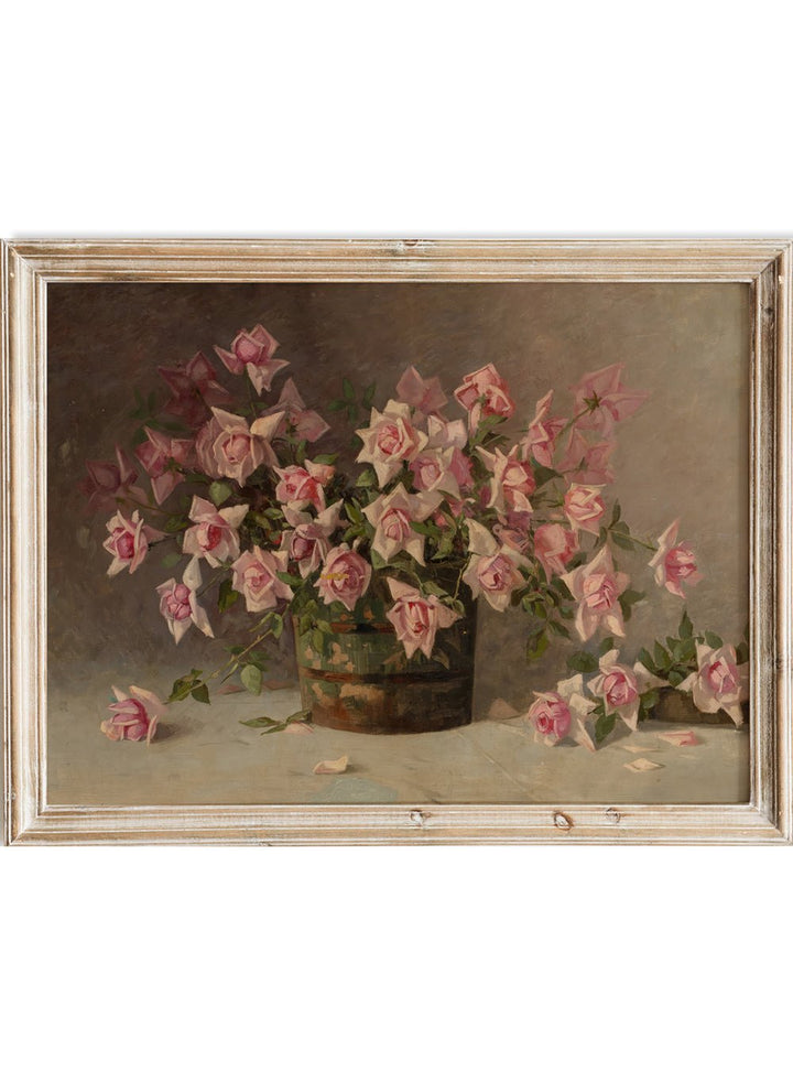 "Still life with Pink Roses" Art Print_Sugar & Canvas