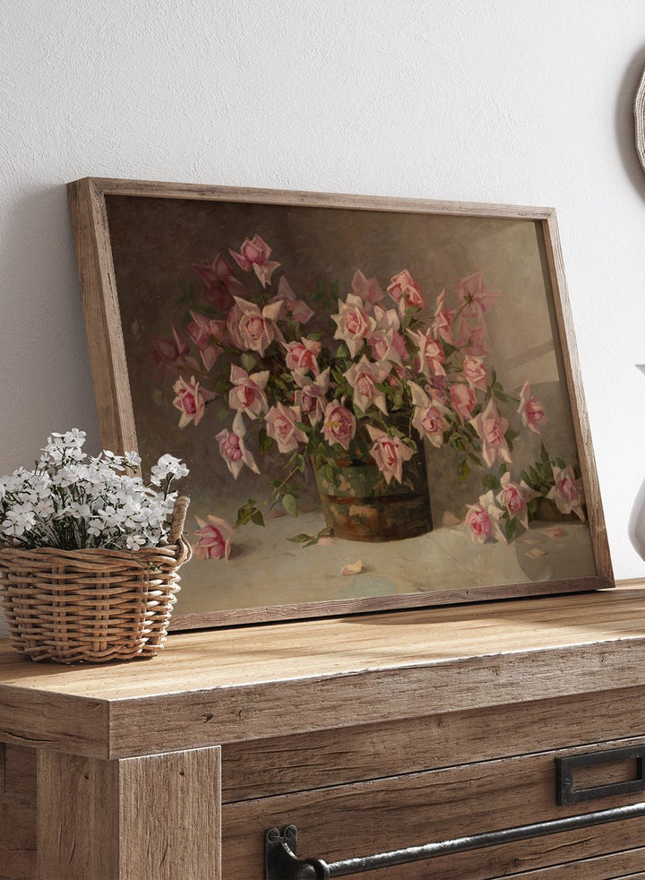 "Still life with Pink Roses" Art Print_Sugar & Canvas