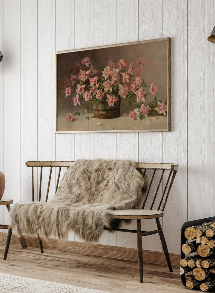 "Still life with Pink Roses" Art Print_Sugar & Canvas