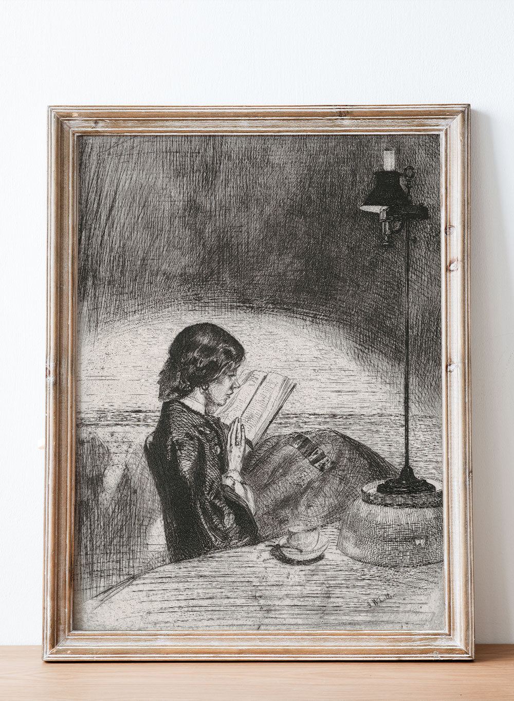"Reading by Lamplight" Art Print_Sugar & Canvas