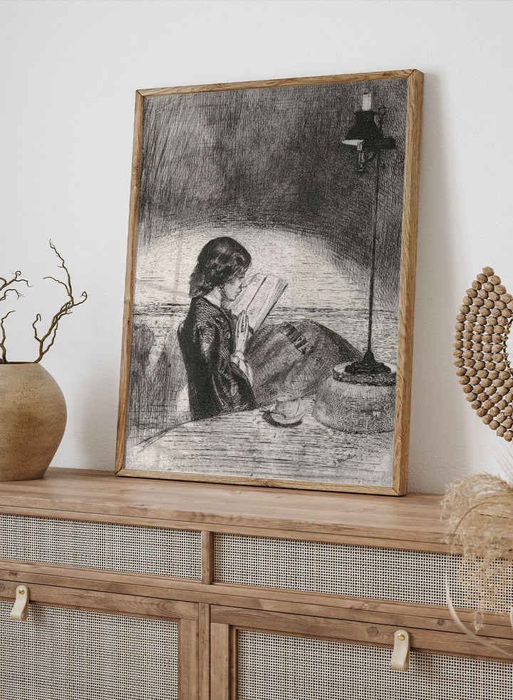 "Reading by Lamplight" Art Print_Sugar & Canvas