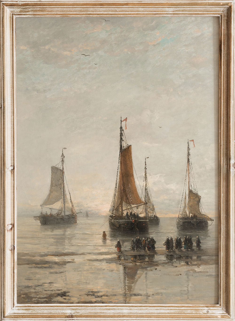 "Bluff - Bowed Scheveningen Boats at Anchor" Art Print_Sugar & Canvas