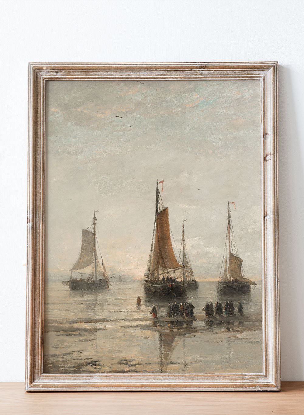 "Bluff - Bowed Scheveningen Boats at Anchor" Art Print_Sugar & Canvas