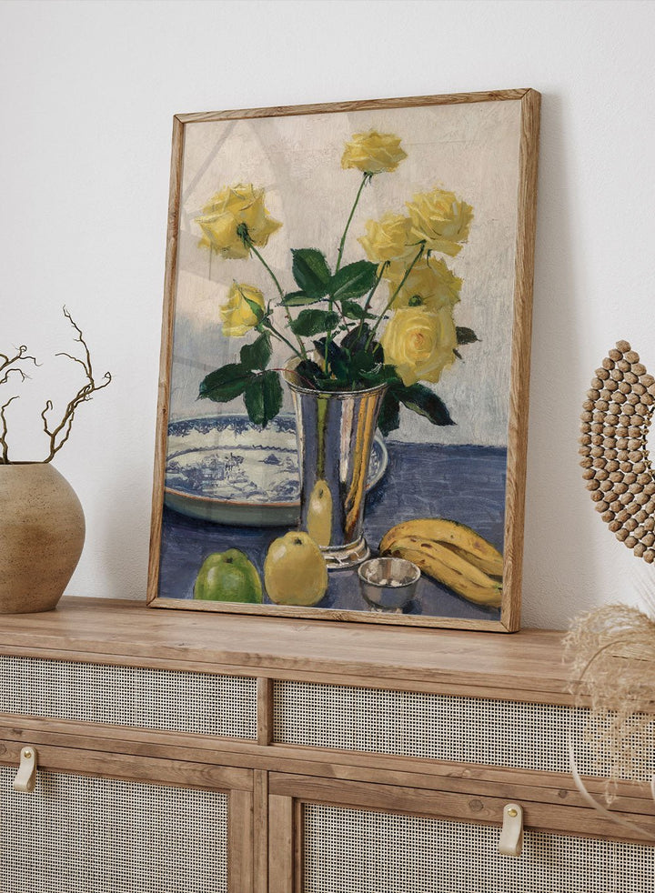 "Still Life with Yellow Roses" Art Print_Sugar & Canvas