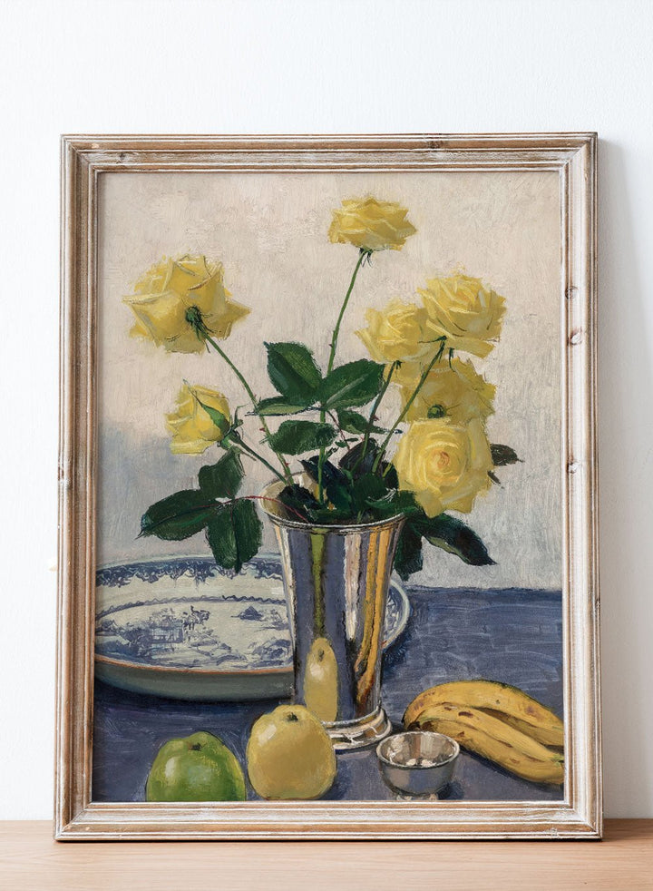 "Still Life with Yellow Roses" Art Print_Sugar & Canvas