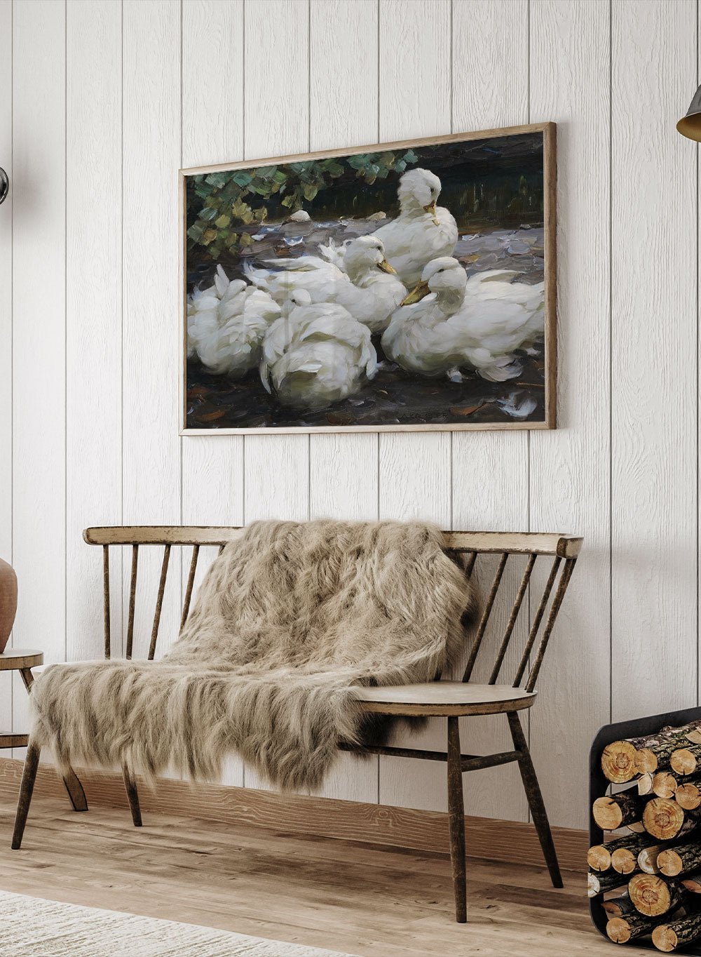 "Five Resting White Ducks" Art Print_Sugar & Canvas