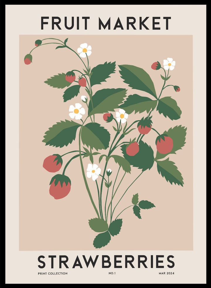 Strawberries Fruit Market Art Print_Sugar & Canvas