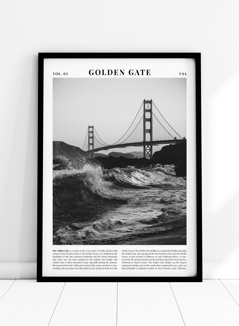 Golden Gate Bridge Black and White City Art Print_Sugar & Canvas