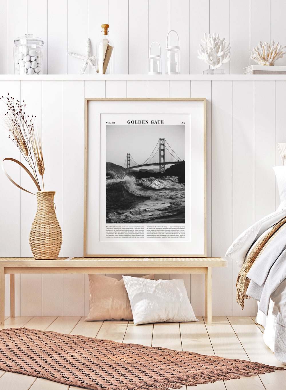 Golden Gate Bridge Black and White City Art Print_Sugar & Canvas