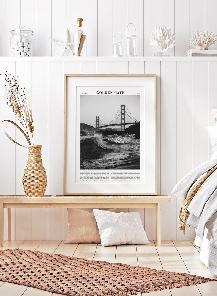 Golden Gate Bridge Black and White City Art Print_Sugar & Canvas