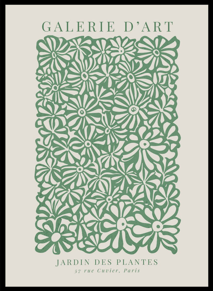 Green Garden of Plants Abstract Flowers Art Print_Sugar & Canvas