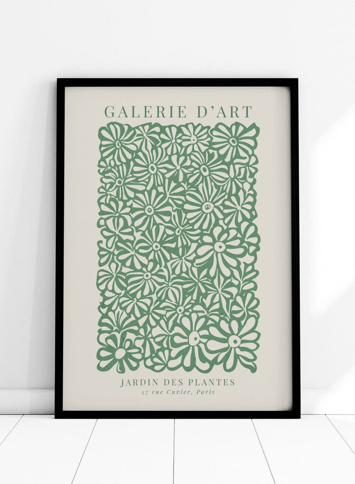 Green Garden of Plants Abstract Flowers Art Print_Sugar & Canvas