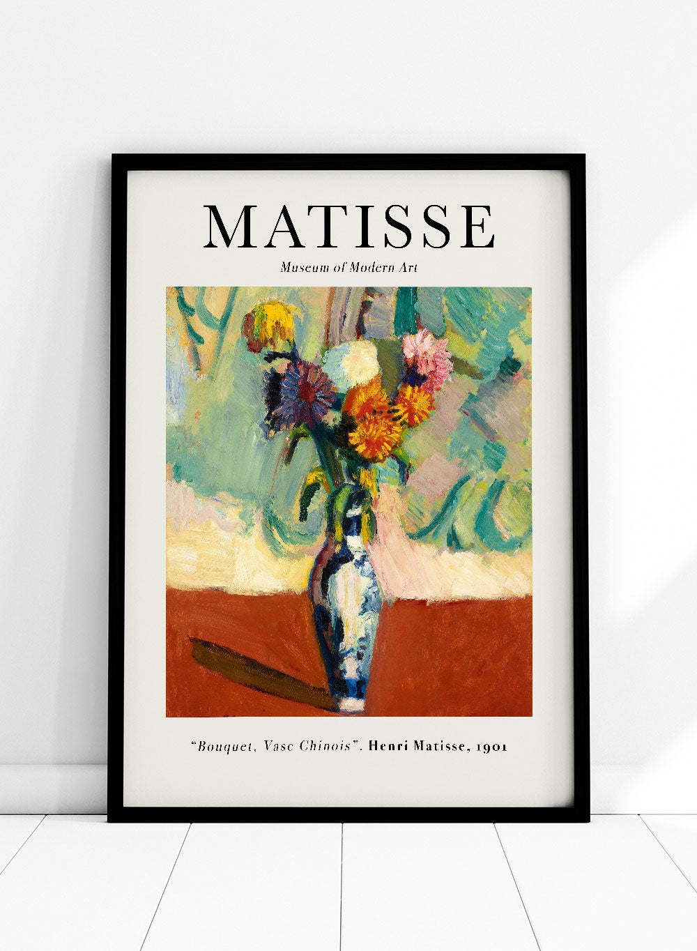 Henri Matisse Bouquet vase chinois Painting Art Print, Matisse Vintage Museum Exhibition Poster, Colorful Retro Wall Art, Flower Vase