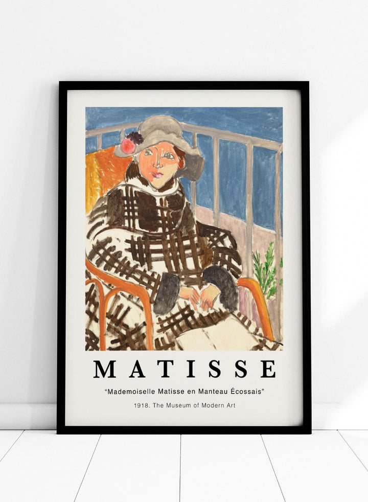 Henri Matisse Mademoiselle Matisse in a Scotch Plaid Coat Art Print_Sugar & Canvas