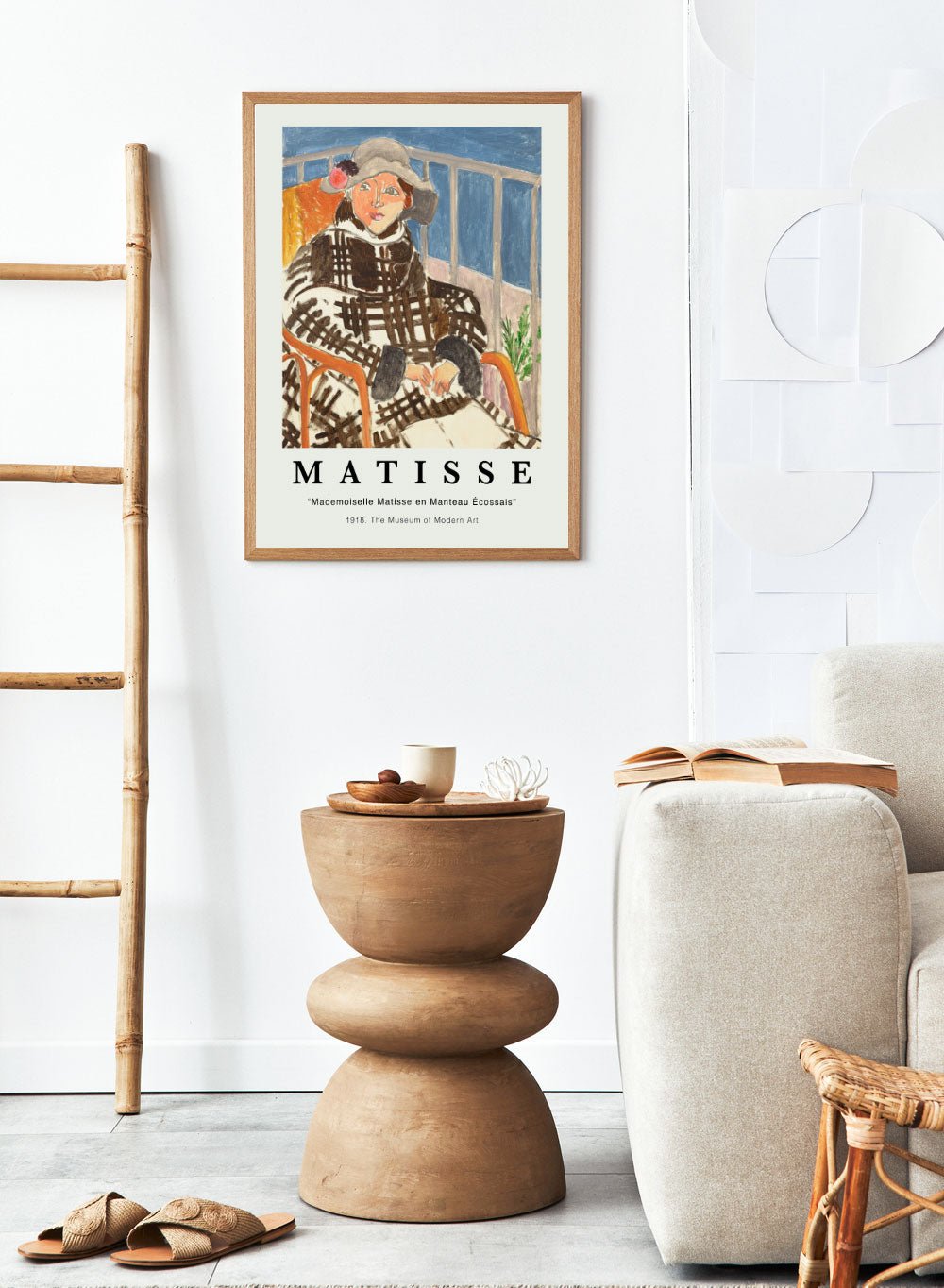 Henri Matisse Mademoiselle Matisse in a Scotch Plaid Coat Art Print_Sugar & Canvas