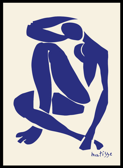 Henri Matisse Nu Bleu Abstract Woman Body Figure Vintage Poster Wall Art Print | Colorful Sitting Girl Silhouette Drawing