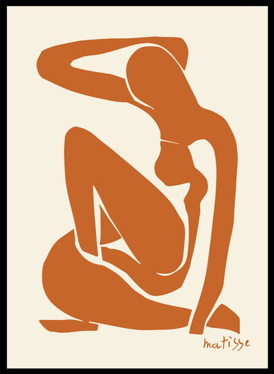 Henri Matisse Nu Bleu Abstract Woman Body Figure Vintage Poster Wall Art Print | Colorful Sitting Girl Silhouette Drawing