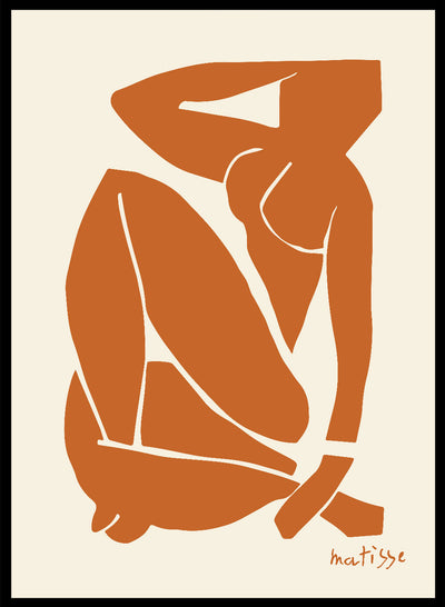 Henri Matisse Nu Bleu Abstract Woman Body Figure Vintage Poster Wall Art Print | Colorful Sitting Girl Silhouette Drawing 