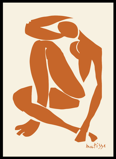 Henri Matisse Nu Bleu Abstract Woman Body Figure Vintage Poster Wall Art Print | Colorful Sitting Girl Silhouette Drawing