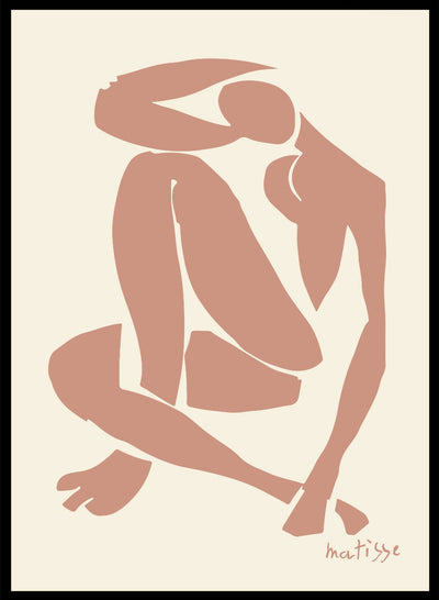 Henri Matisse Nu Bleu Abstract Woman Body Figure Vintage Poster Wall Art Print | Colorful Sitting Girl Silhouette Drawing