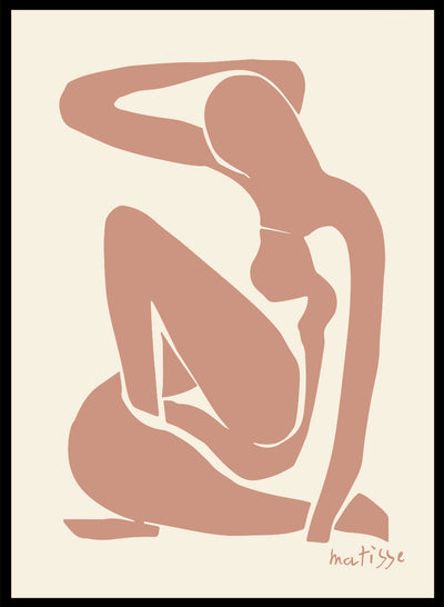 Henri Matisse Nu Bleu Abstract Woman Body Figure Vintage Poster Wall Art Print | Colorful Sitting Girl Silhouette Drawing