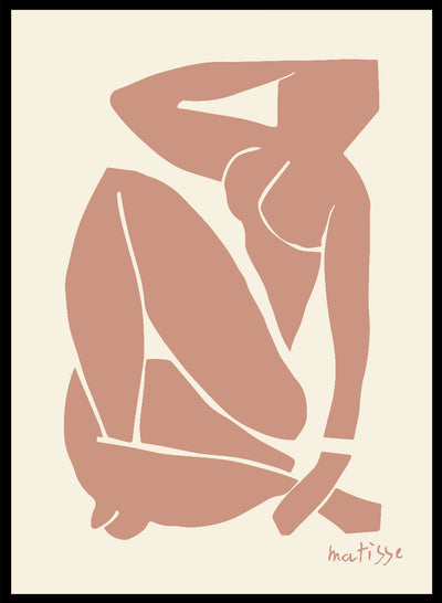 Henri Matisse Nu Bleu Abstract Woman Body Figure Vintage Poster Wall Art Print | Colorful Sitting Girl Silhouette Drawing 