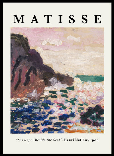 Henri Matisse Seascape Beside the Sea Coastal Painting Vintage Poster Wall Art Print | Antique Exhibition Colorful Landscape Fauvism