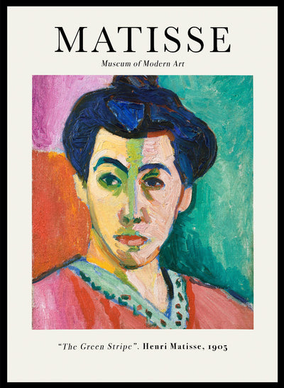 Henri Matisse Portrait of Madame Matisse The Green Line The Green Stripe Painting Art Print, Retro Matisse Vintage Museum Poster